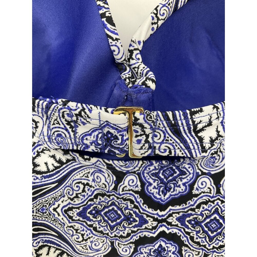 SOMA size 36C NEW Blue White Paisley Underwire Tankini Swimsuit TOP - Picture 8 of 9
